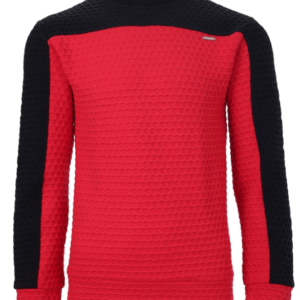 Jacquard Waffle Pink & Black Color Blocked Sweatshirt